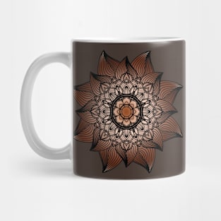 Brown Mandala Flower Mug